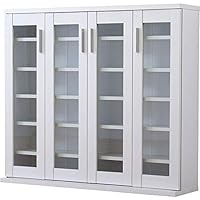 ホワイト ガラス扉付きキャビネット Amazon｜ワイエムワールド 本棚 ガラス扉付き 木製 キャビネット