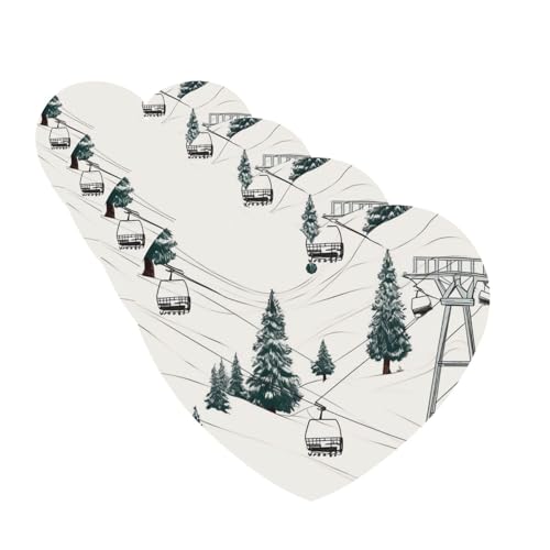 Lot de 4 désodorisants à suspendre pour voiture, cartes parfumées en forme de cœur, tablettes d'aromathérapie, remontées mécaniques avec sapin, désodorisant de voiture pour intérieur de voiture,