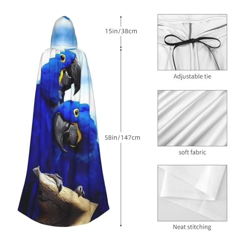 Cape médiévale originale à capuche motif perroquet idée cadeau originale - 4
