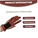 Pesoncarl Archery Glove with Adjustable Wristband, 3 Finger Archery Finger Guard, Vintage & Protective Brown Leather Guards, Replacement Tab for Enthusiasts