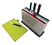 Joseph Joseph Index Plastic Cutting Board Set with 4 Matching Knives and Storage Case Color-Coded Dishwasher-Safe Non-Slip, Small, , Silver with Knives