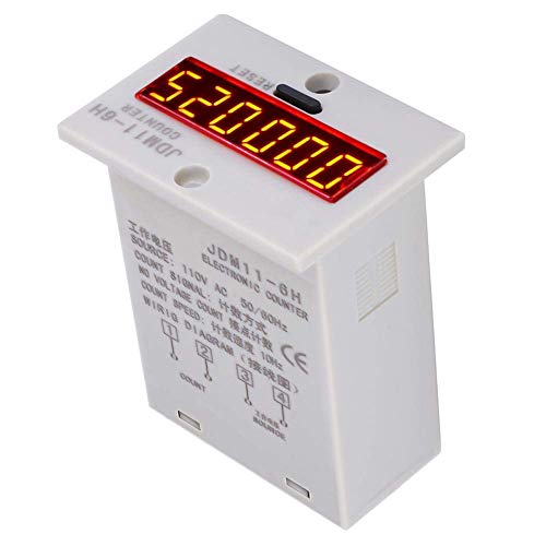 Image of 6 Digits Electronic Counter, 0-999999 Counting Range LED Digital Display Counter Relay No Voltage Counter (AC /DC110V)