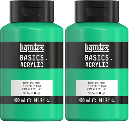 Peinture acrylique Liquitex Basics Vert D'Eau Eclatant pot 400 ml Lot de 2