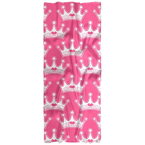 Écharpe légère femme rose et châle imprimé couronne multicolore