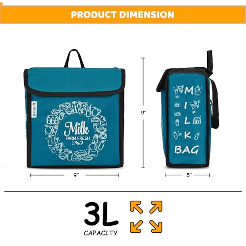 HOT DELIVERY BAGS Door Hanging, Insulated & Waterproof Storage for Milk Sachets, Bottles, Outdoor Gate Delivery Basket Box with Pocket for Notes and News Paper (Sea Green, Medium(25X13X25 CM))