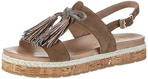 Be Natural Damen 28204 Offene Sandalen mit Keilabsatz, Beige (Taupe 341), 41 EU Cover