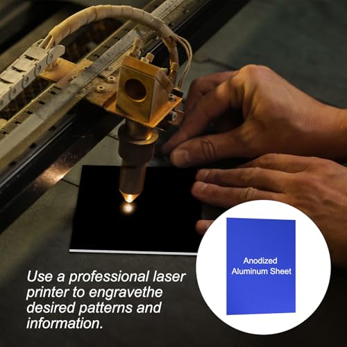 Image of PATIKIL 7x5x1 /32inch Anodized Aluminum Sheet, 5Pcs Metal Rectangle Aluminum Plate 0.8mm Thick Engraving Blanks for Laser Engraving DIY Decorative Crafting Home Decoration, Blue