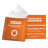 Dr. Dennis Gross Skincare Powerful Sun Protection SPF 30 Daily Sunscreen Towelettes, 20 Count