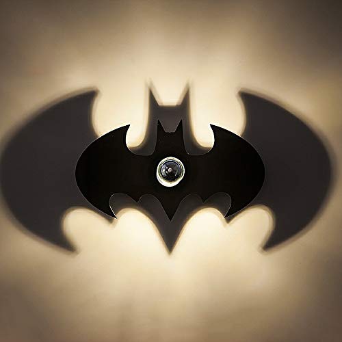Lyghtzy® Comics Hero Batman Shadow Applique Murale avec Ampoule Argentée pour Chambre d'Enfants Salle d'Etude Salon Restaurant couloir Cover