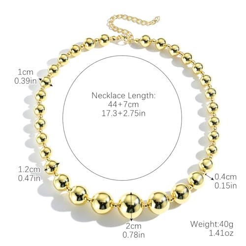 Kenjudess Colar gargantilha vintage com contas de pérolas grandes, dourado, coração, laço, nó e corr