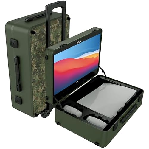 POGA LUX Console Travel Case w/ 24" Monitor Compatible w/ PS5 - V3 Camo