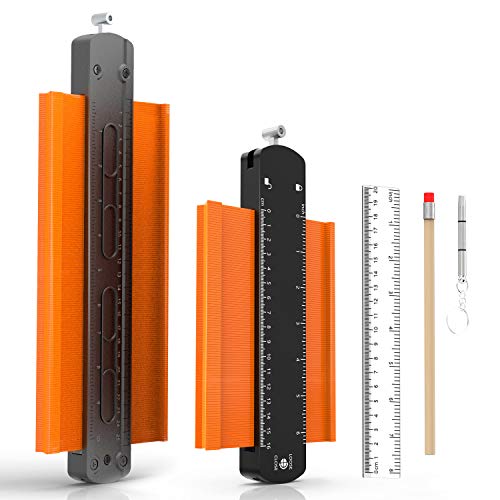 Preisvergleich Produktbild Konturenlehre mit Feststeller Unregelmäßiges Konturmessgerät für Holzbearbeitung, Ecken & Fliesen Messung (16cm & 25cm)
