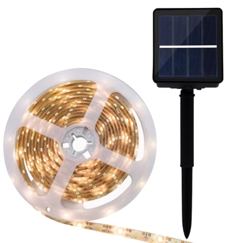 Tira LED solar Hemobllo 3500K luz cálida para jardín miniatura 1