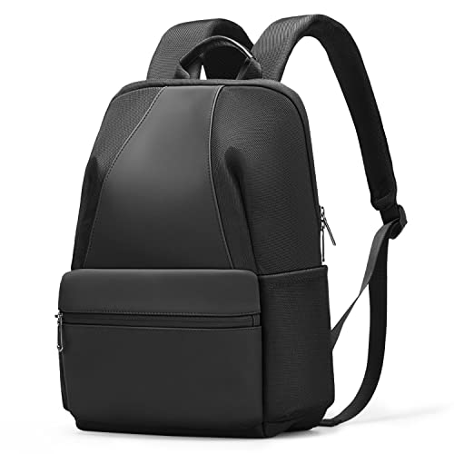 Rucksack Damen Herren,38 x 25 x 15 cm Mini-Rucksack Wasserdichter Lässige Schultasche mit YKK-Reißverschluss, Leichter Tagesrucksack Täglicher Rucksack für Schule,Einkaufen und Arbeit - Schwarz Cover