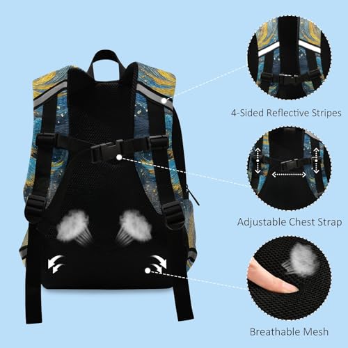 panksolu Beautiful Woman Starry Sky Painting Toddler Backpack for Boys Girls Kids Backpacks Preschool Bag Travel Bag4