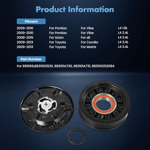 Image of ECCPP A /C Compressor Clutch 2009-2013 for Toyota Corolla Matrix 2.4L