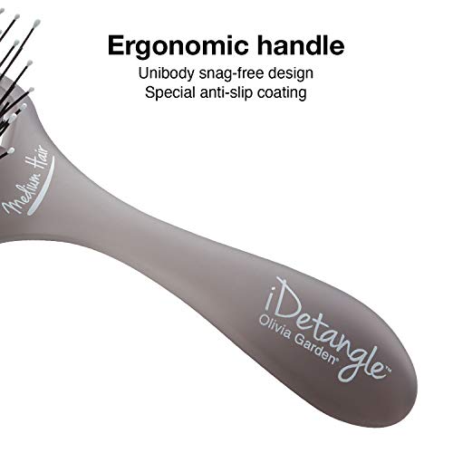 Olivia Garden iDetangle Brush for Wet and Dry Hair - Detangler Brush for Women and Men - Adjusts Tension by Hair Type - For Curly, Wavy or Straight - Flexible Vented Head