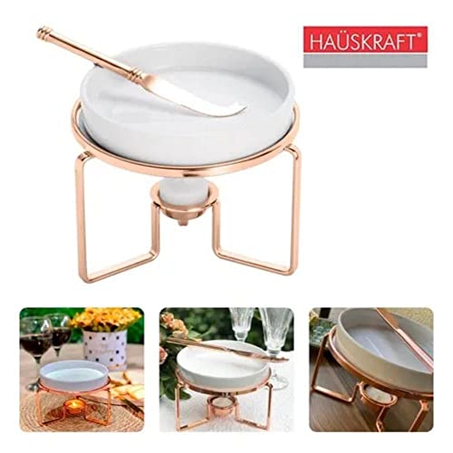 Rechaud Para Queijo Brie Em Cerâmica 4 Peças Rose Gold