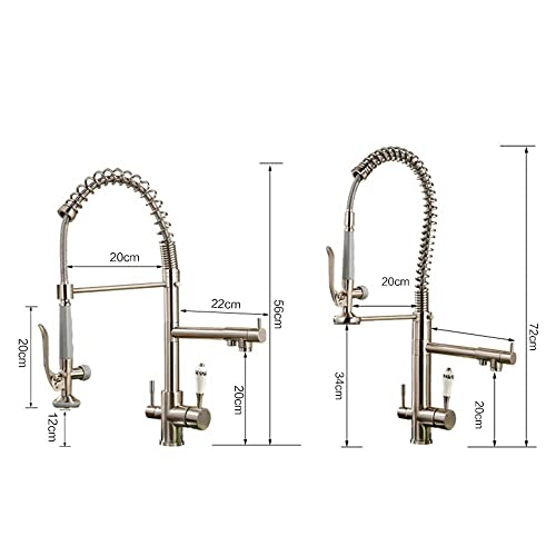 Grifo de cocina de 3 vías con modo de rociado doble y manguera flexible 3