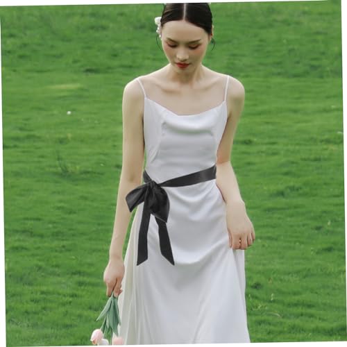 ABOOFAN Cinch Belts Blouse Shirt Belt Sash s for Dresses for Women Dress Cloth Women Dress Sash for Bridesmaid Black Decor Bow Tie Silk Kimono Miss2