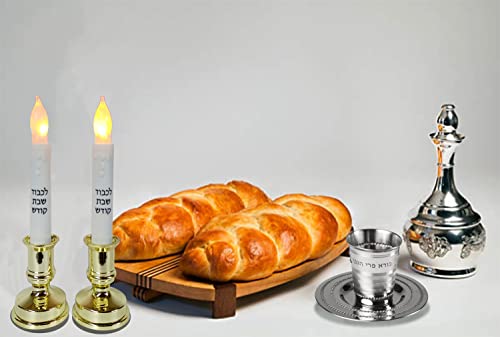 Ner Mitzvah Kiddush Cup And Tray - Premium Quality Stainless Steel Wine Cup - For Shabbat And Havdalah - Judaica Shabbos And Holiday Gift #TOP3