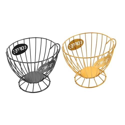 BRIGHTFUFU 2pcs Basket Hollow Design for Coffee Capsules Fruit Snack Storage Stylish Multipurpose Organizer for Dining Table Kitchen Decor