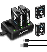 Artman Osmo Action 4/3 Batería 1800mAh con 3 canales USB cargador rápido, paquete de 2 unidades Osmo Action Ba...
