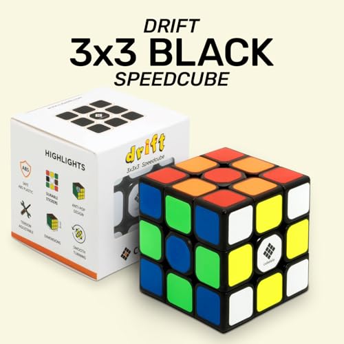 Image of Cubelelo Drift 3x3 Black Speedcube | Beginner Cube for Kids & Adults | Magic Speed Stress Buster Brainstorming Puzzle (Multicolor) | Anti-Pop Technology | Smooth Turning | Durable