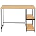 HOMCOM Mesa de Ordenador Escritorio para Oficina Estudio con Estantes de 2 Niveles Gran Superficie Patas con Protectores Regulables Antideslizantes 106x50x76 cm Color de Madera