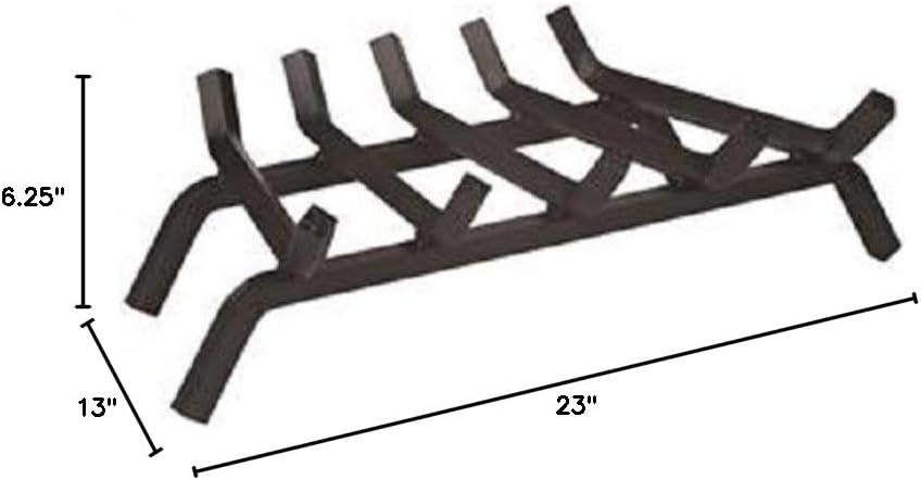 HOMEBASIX LTFG-W23-X Fireplace Grates, Without Ember Retainer, 23 x 13 x 6-1/4 in