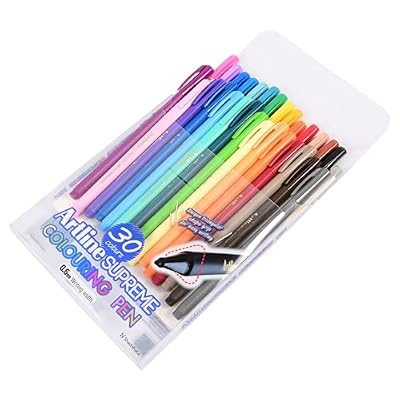 Artline EPFS-210 Set Of 30 Supreme Colored Flowmaster Pens 0.6 mm, Multi Color