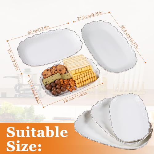 10” Oval Serving Trays for Entertaining at Parties and Weddings | Oven Safe Large Serving Trays for Tacos, Steak, and Cake
