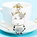 SJHFG Cartoon Cristal Vache Keychain Mignon de Veau Pendentif Keychain Porte-Monnaie Sac à Dos Décoration Hanging Ornement,Blanc