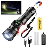 iodoo 3イン1 充電式懐中電灯 True 5000ルーメン 屋外 強力 コブライト 5000mAh ズーム可能なビーム LED フラッシュライト マグネット付き 停電 緊急サバイバルキット 吹雪 (標準)