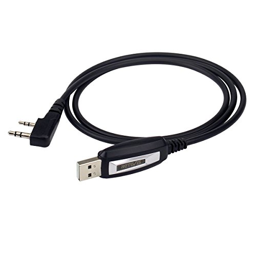 Retevis TK3107 Cable de Programmation USB 2 Broches Compatible avec Talkie Walkie RT24 RT27 RT22 RT28 RT619 Baofeng UV-5R BF-888S BF-88E Kenwood Câble de Programmation (1 Pcs)