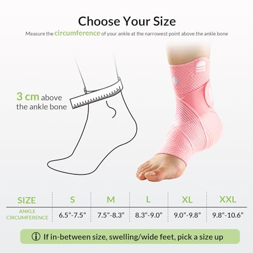 Image of ZOELION Ankle Brace Compression Support with Removable Fishnet Strap, 3D Knit Plantar Fasciitis Relief Achilles Tendonitis Brace, Ankle Compression Sleeve for Pain Relief & Injury Healing, Pink /XL