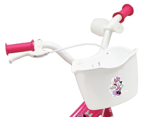 A.T.L.A.S. Mädchen Kinderfahrrad 12 Zoll Minnie Von Disney, Ausgestattet mit 1 Bremse, Korb Vorne, Puppenhalterung Hinten, Schutzblech + Helm Inklusive (30,5 cm), Maus, inkl, Rosa, 12’’
