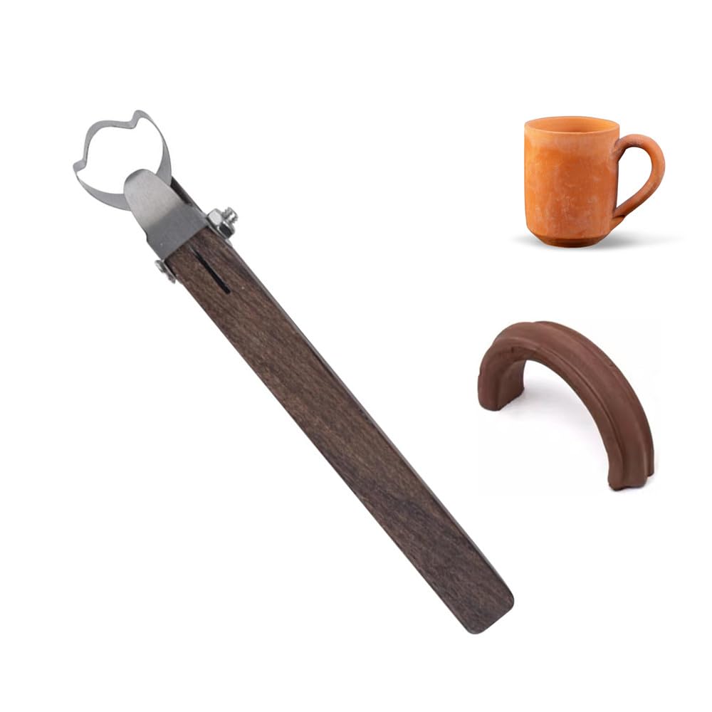 Singring Pottery Handle Making Tool, Cup Handle Shape Tool Sculpture Scraper Pottery Carving Tool, Pottery Trimming Tools DIY Handmade Clay Sculpture Craft Cup Maker Tools, NO.2