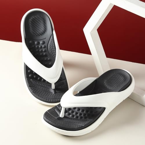 Image of YOHO Snugly Flip Flops for Men | Orthopedic Slippers & Relieving Acupressure | Waterproof Monsoon Footwear | Dual-Tone Design