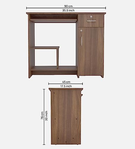 Image of COUCH CULTURE Relish Engineered Wood Study Table | Multi-Purpose Study Table | Computer Table for Students | Office Table with Drawers | Desk for Work from Home | 1 Year Warranty - Leon Teak