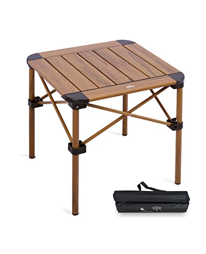 Iclimb Lightweight Stable Alu. Folding Square Table Roll Up Top With Carry Bag For Camping Picnic Backyards Bbq Camp Kitchen (Nature, S) #TOP1