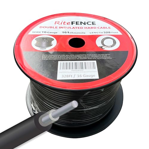 RiteFENCE Electric Fence Double Insulated Underground Hard Cable (328Ft, 16 Gauge)