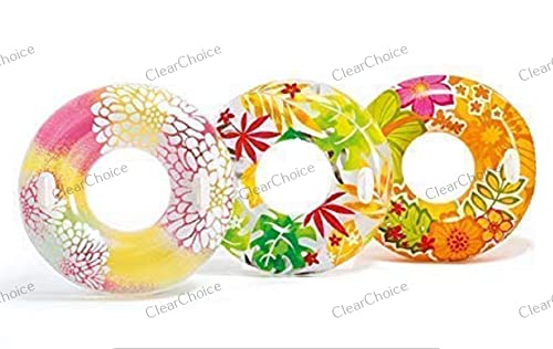 Image of ClearChoice:- Adult Swimming Ring Water Toys Swim Tube with 2 Handles(Size-30''inch)(Multi Color)(8 + Years up)(1 PIS)
