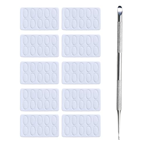 Empujador de Cuticulas Biselado Doble Cabeza, Longitud Total 13.9 cm, Herramienta Manicura para Piel Muerta, Viene con 100 Raspadores Papel de Lija Para Uñas
