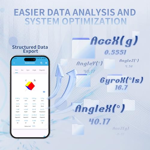 Zuomeng Bluetooth 5.0 Accelerometer Inclinometer Gyroscope with High-Precision 9-Axis Sensor ±0.2° XY Accuracy with Extended Kalman Filter and Magnetic Ellipsoid Calibration for VR & Robot
