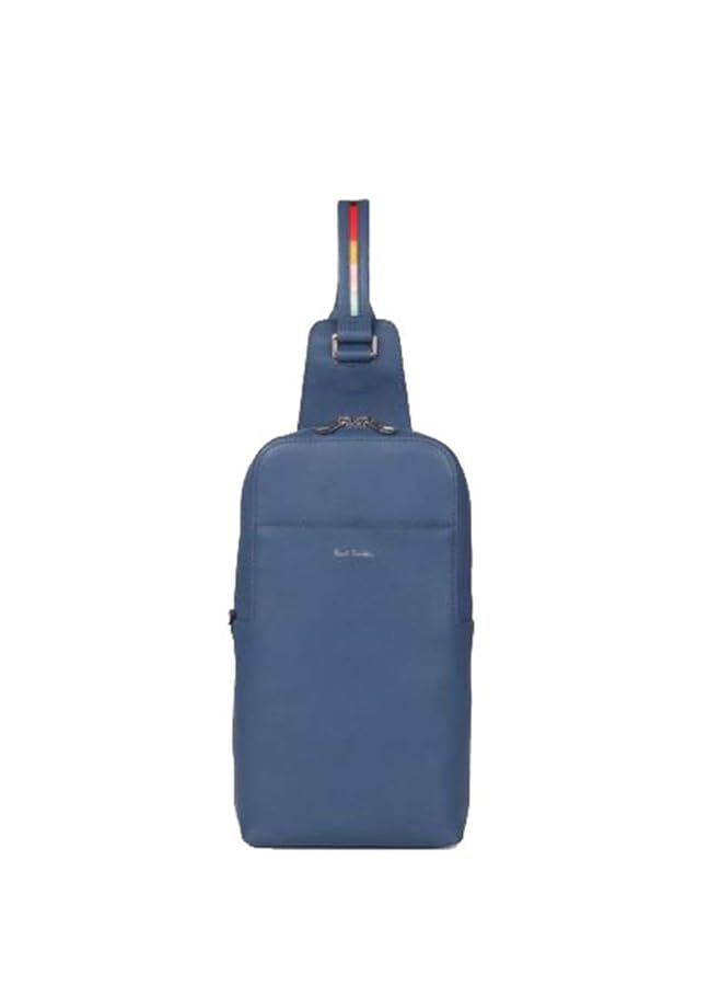 ★新品 ポールスミス ボディバッグ マルチストライプ インセット 本革 ブルー Paul Smith - ☆新品 ポールスミス ボディバッグ マルチ