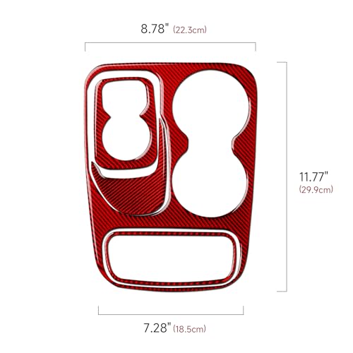 Image of Gear Shift Panel Decals for 2014 2015 2016 2017 Dodge Durango Accessories Carbon Fiber Stickers, Cup Holder Style