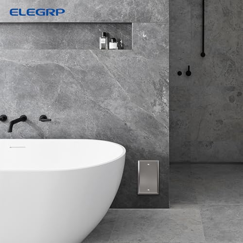 ELEGRP 1-Gang Blank Stainless Steel Wall Plate, Metal Blank Outlet Cover, Standard Size 4.5" H x 2.75 L, Faceplate Cover for Unused Outlets/Switches, Color-matched Screws Included, ETL Listed, 5 Pack by ELEGRP - Used condition - Image 5