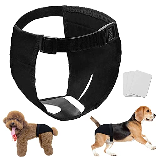 Pañales para Perro, Pantalones Protectores para Perros, Pantalón Sanitario para Perros con 3 Toallas Sanitarias, Braguitas para Perros de M a XL, Pantalón Sanitario para Perros Pequeños y Medianos (L)