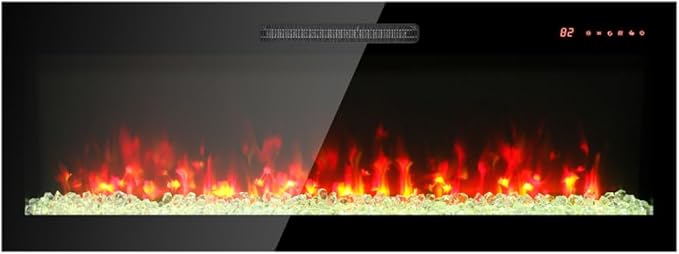 Calefactor Eléctrico Empotrado de 60 Pulgadas con Panel de Vidrio Templado y Control Remoto miniatura 3